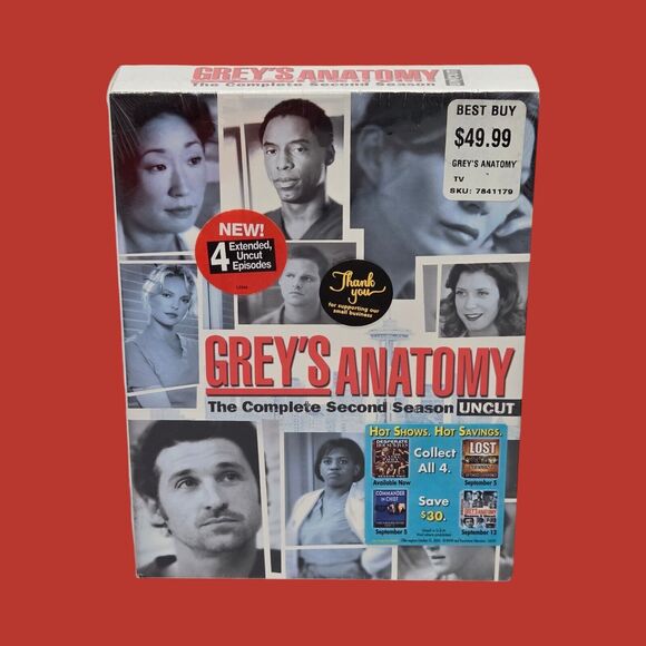 NEW Grey's Anatomy Complete Second Season UNCUT 27 Episode DVD Box Set Bonus Fts - Picture 1 of 6